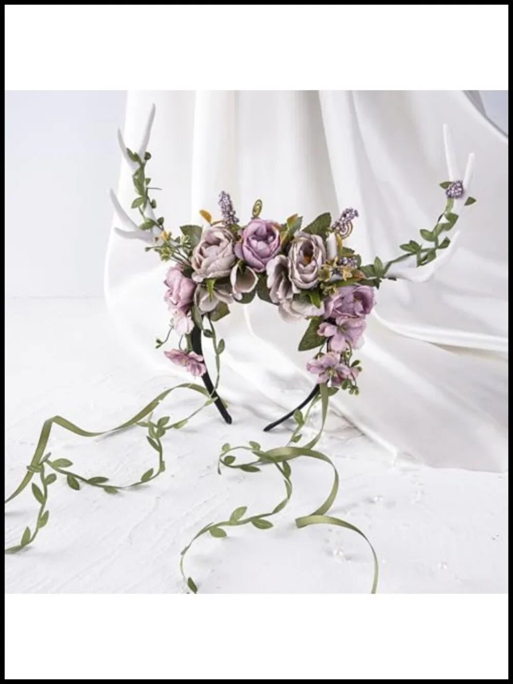 Reindeer Antler Headband Flower Crown Fairy Cosplay Headpiece Women